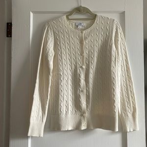 LOFT crewneck cable knit cardigan
